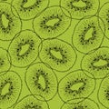 Hand drawn sliced Ã¢â¬â¹Ã¢â¬â¹kiwi fruit seamless pattern. Royalty Free Stock Photo